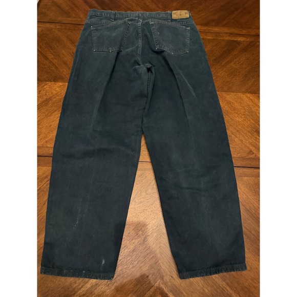 Vintage Gap Denim Baggy Fit Jeans Mens 38x30 Teal Blue Made in USA 90s Wide Leg - Picture 2 of 9